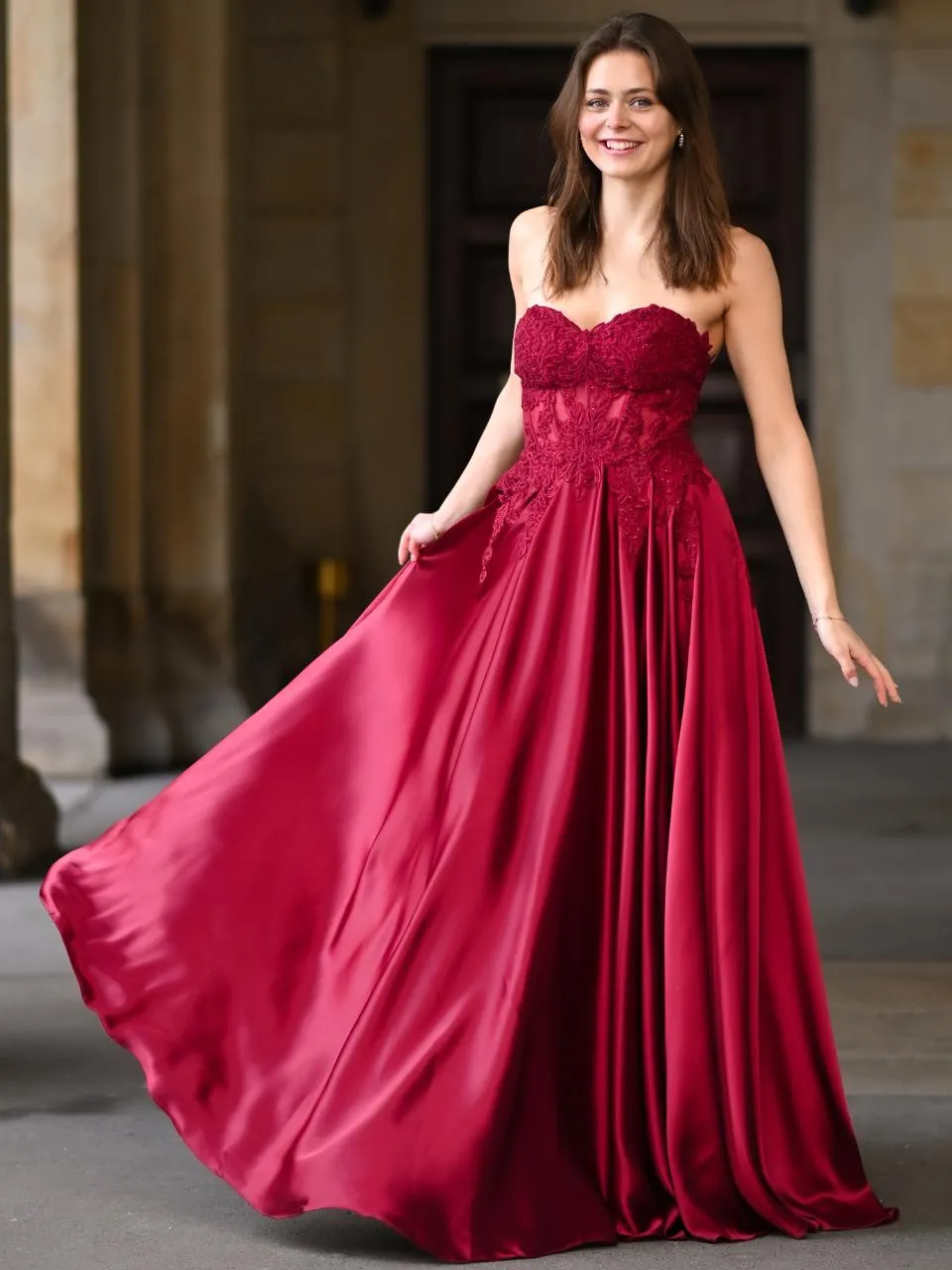 Abendkleid Amaris, weinrot