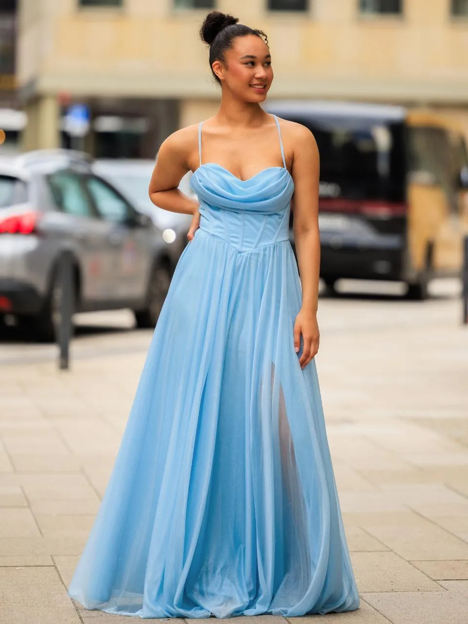 Abendkleid Isalie, hellblau