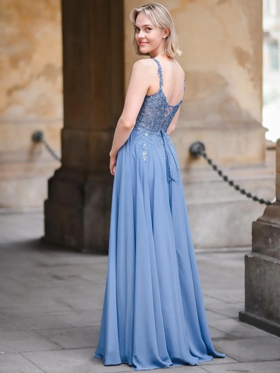 Abendkleid Luana, graublau