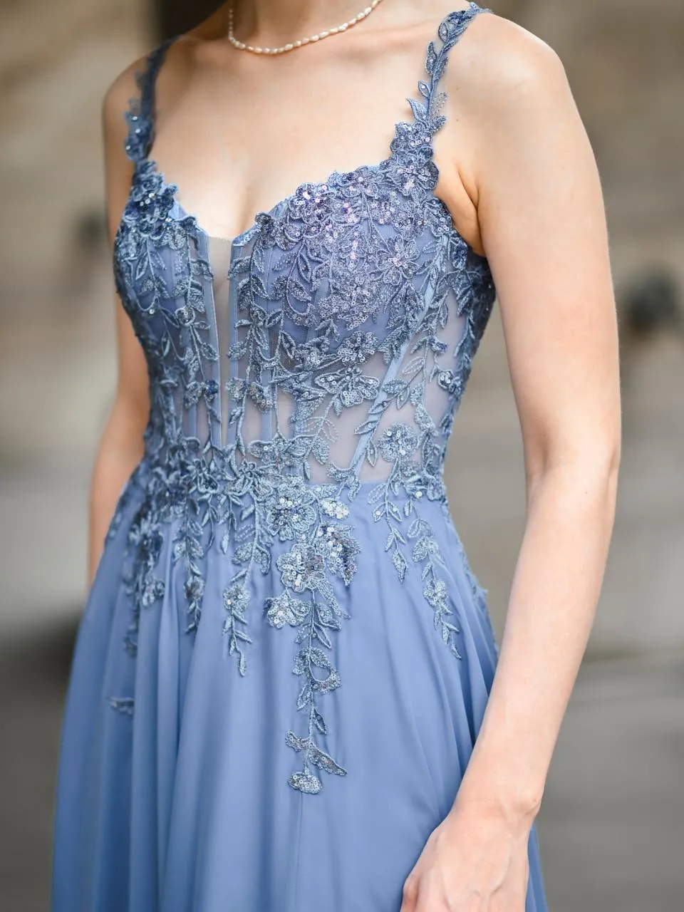 Abendkleid Luana, graublau