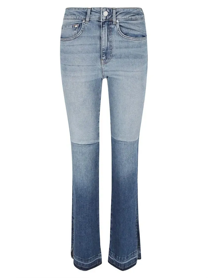   Adriano Goldschmied  Blue Two-Tone Denim Straight Leg Pants Blue  Jeans 