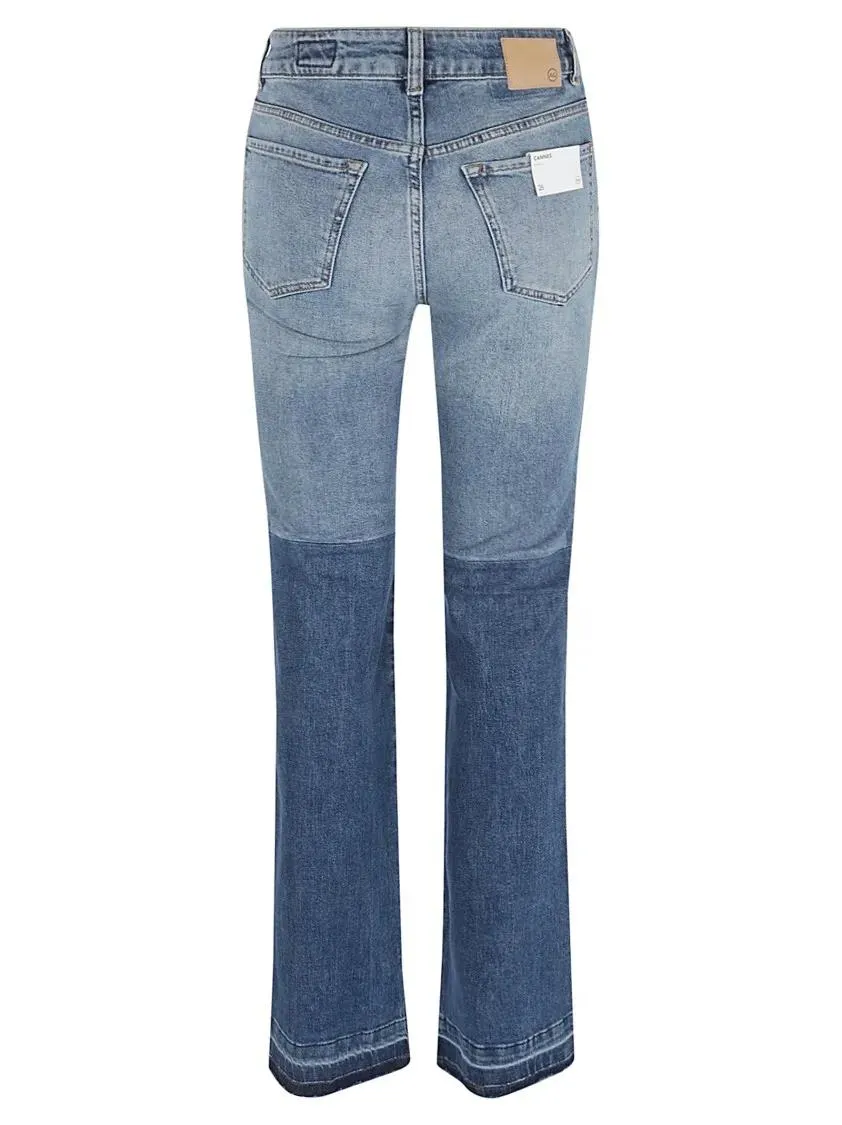   Adriano Goldschmied  Blue Two-Tone Denim Straight Leg Pants Blue  Jeans 