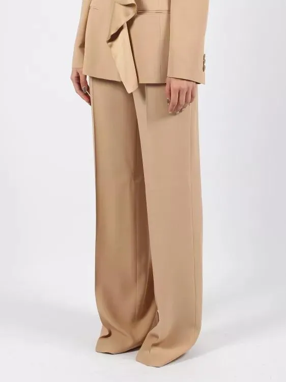   Alberta Ferretti  Enver Satin Palazzo Pants Brown