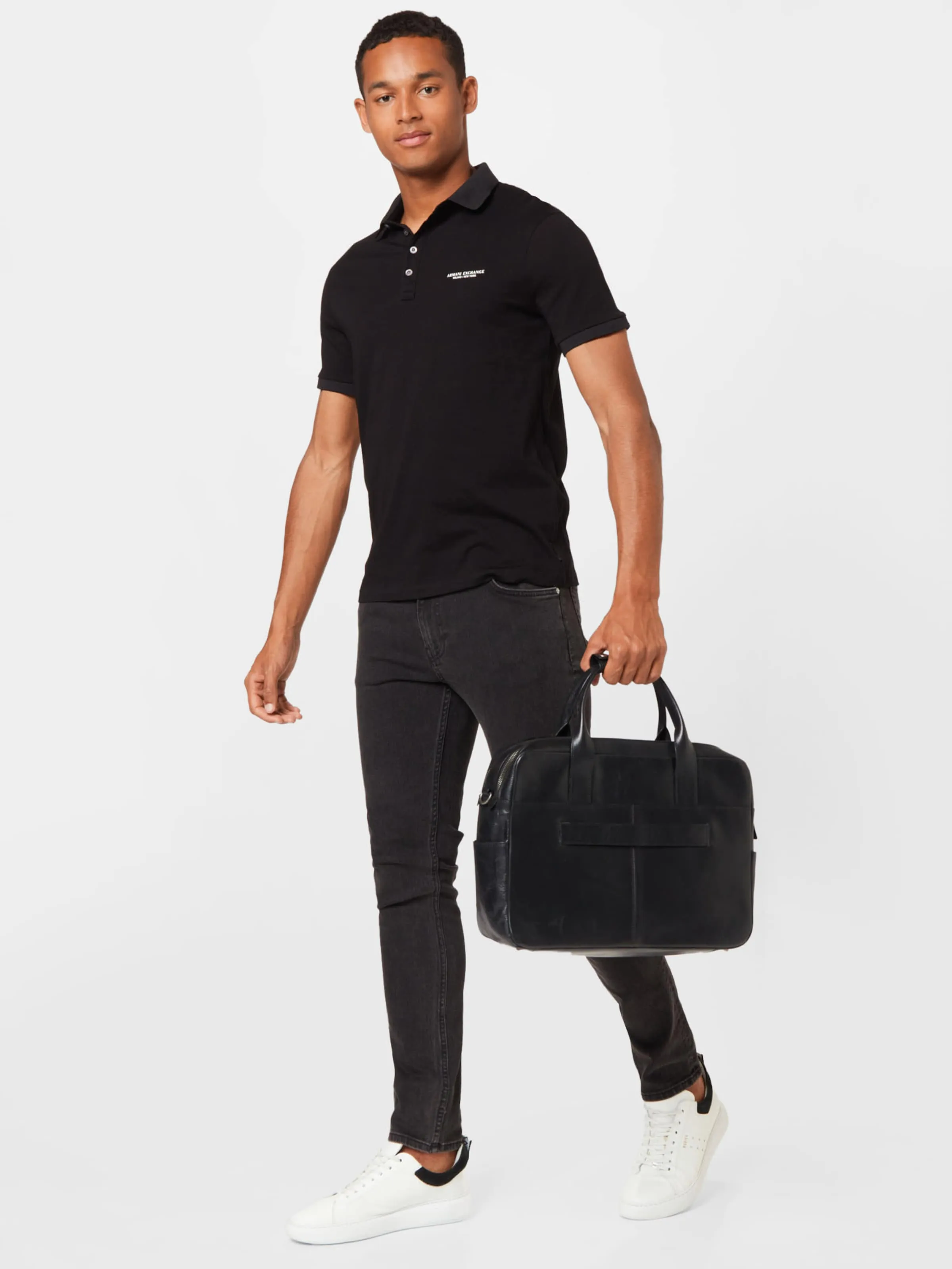 ARMANI EXCHANGE Poloshirt in Schwarz