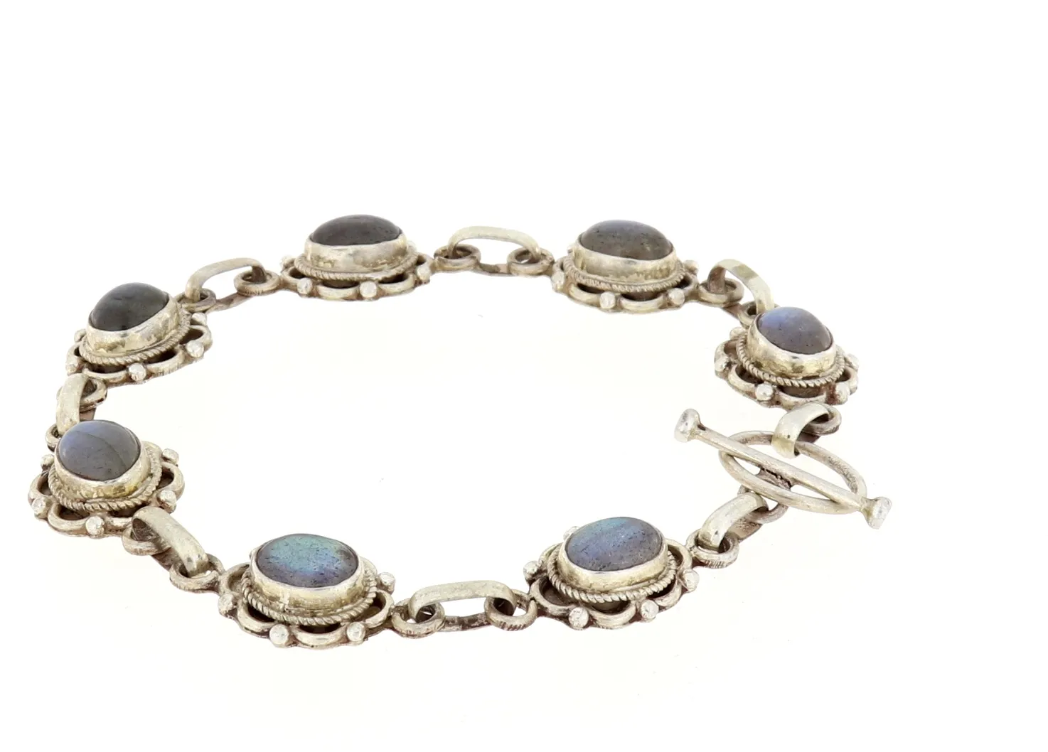 Armband mit blauen Labradorit feine Handarbeit Echt Silber Länge 185 mm X-A-24