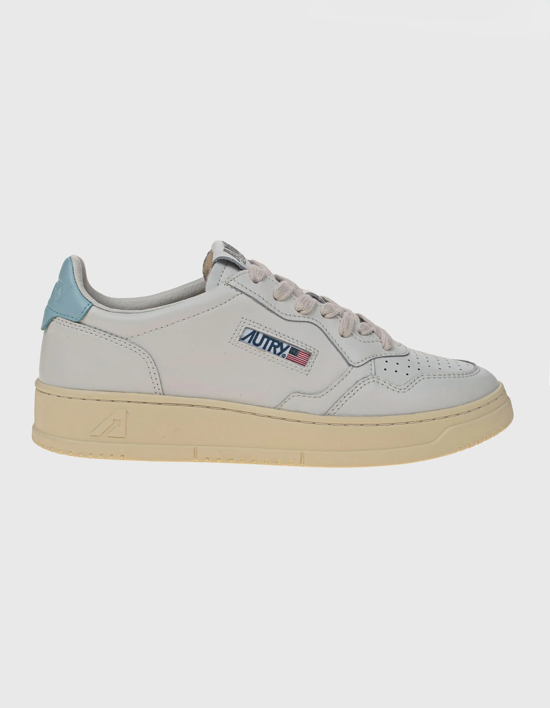 Autry Medalist Low White Blue // Leder-Sneaker