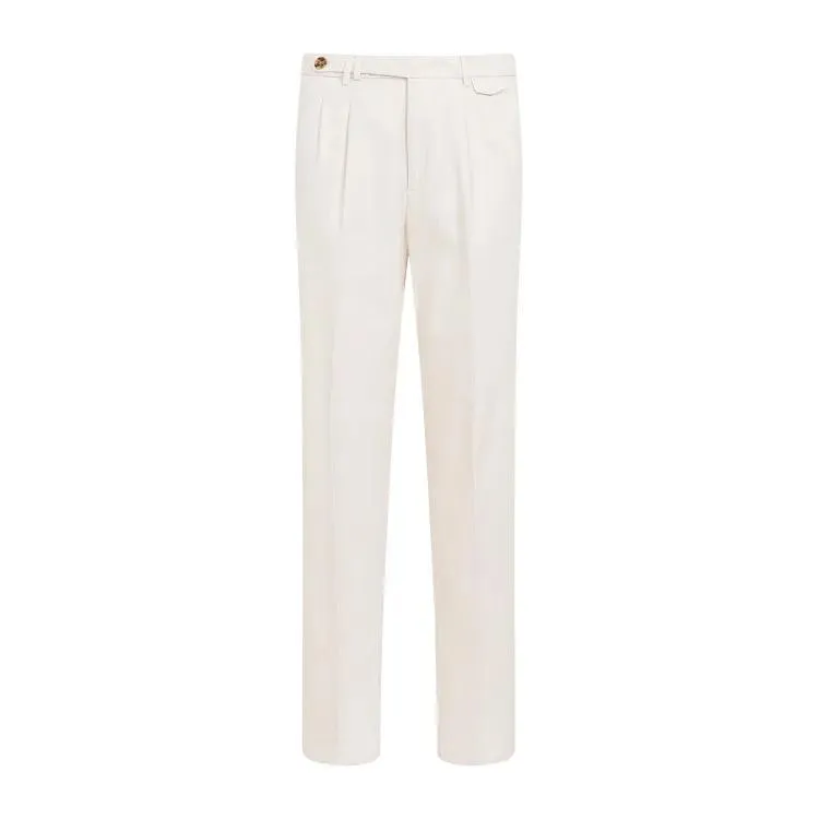   Brunello Cucinelli  Off White Cotton Pants Neutrals