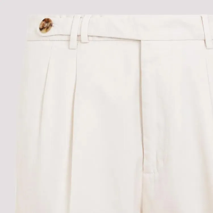   Brunello Cucinelli  Off White Cotton Pants Neutrals