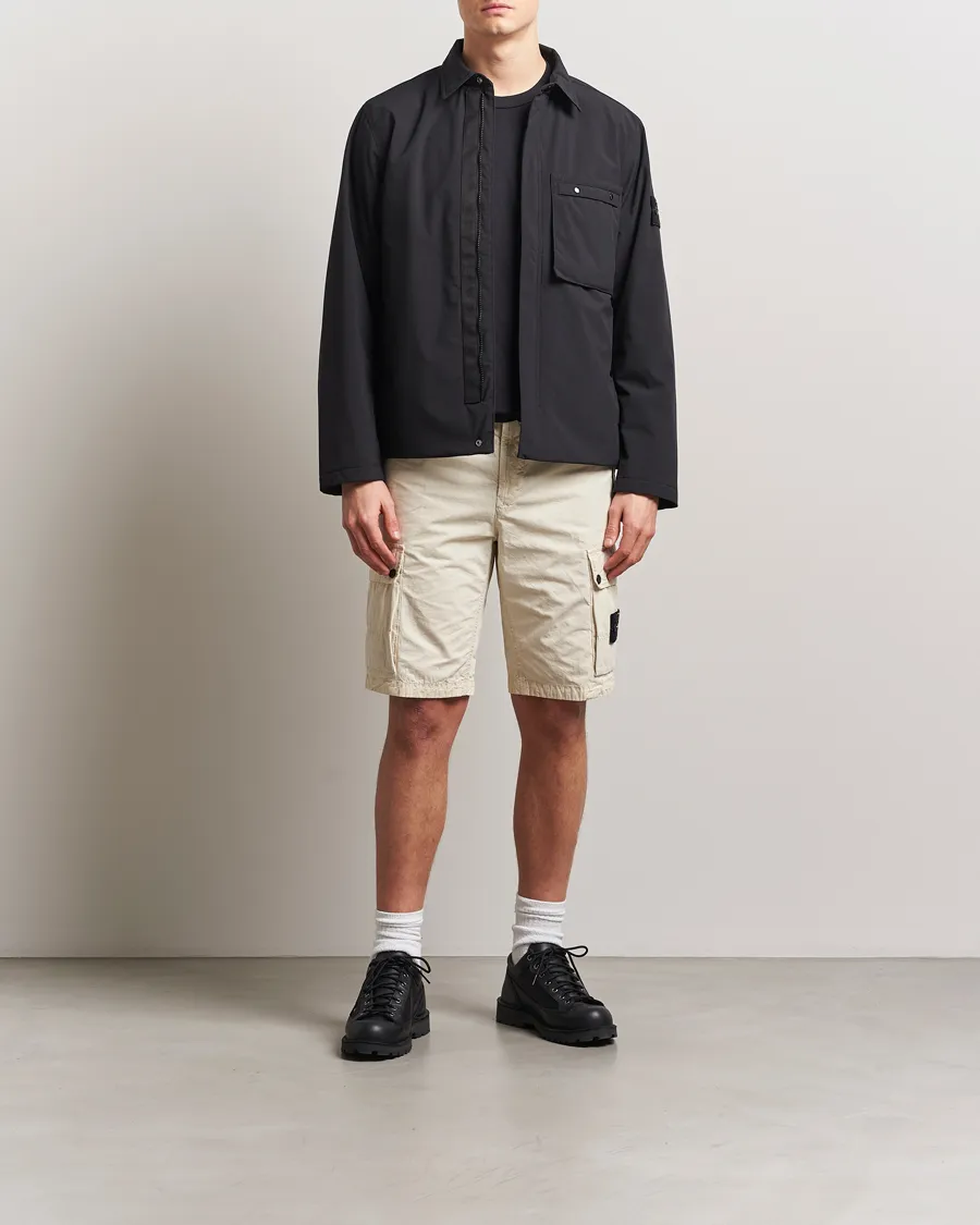 Brushed Cotton Canvas Cargo Shorts Sand