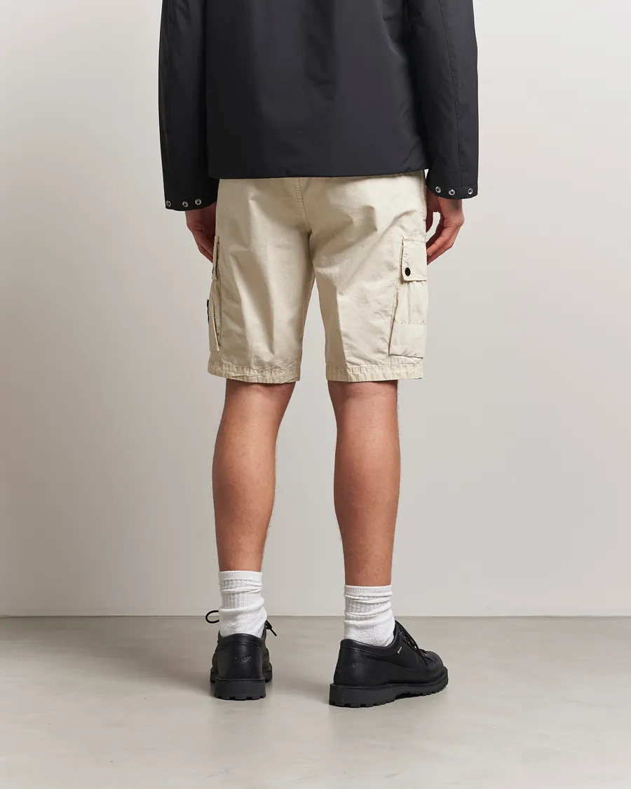 Brushed Cotton Canvas Cargo Shorts Sand