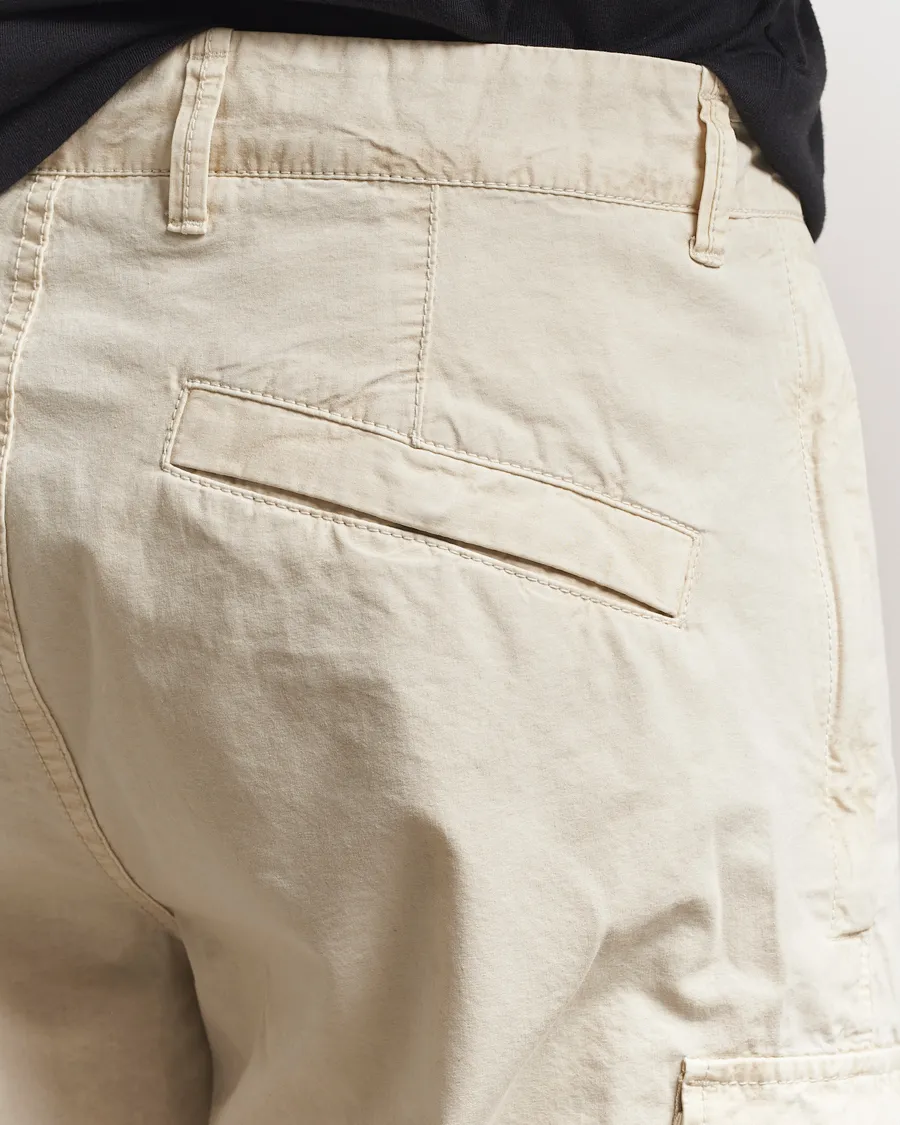 Brushed Cotton Canvas Cargo Shorts Sand