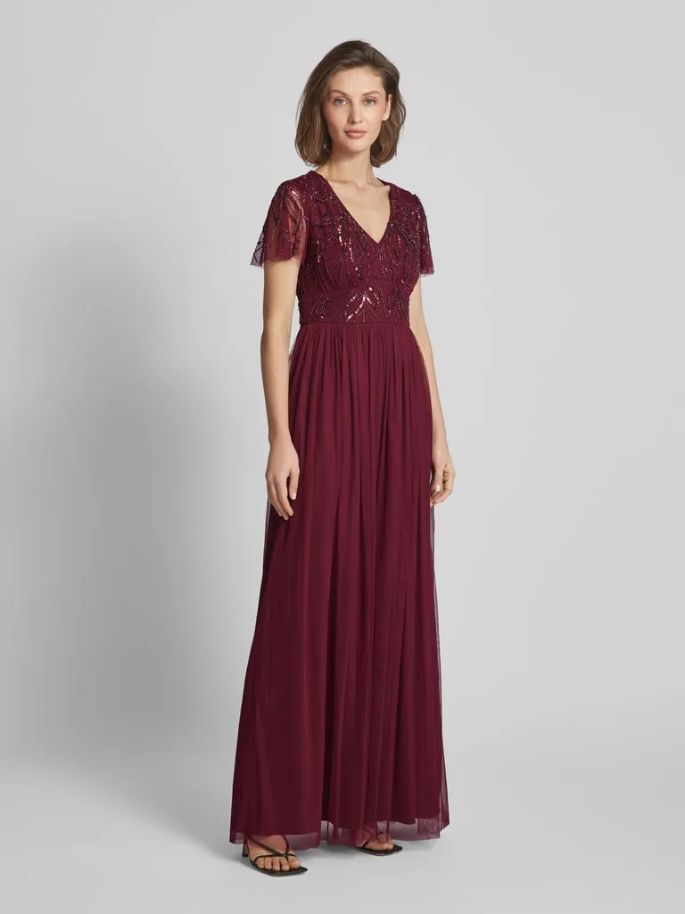 Christian Berg Cocktail Abendkleid mit Paillettenbesatz (kirsche melange) online kaufen