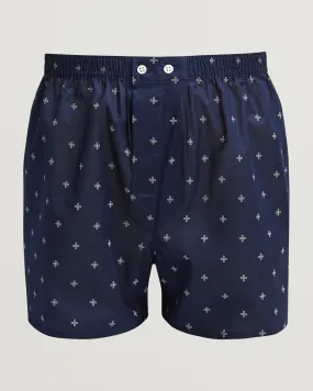 Classic Fit Woven Cotton Boxer Shorts Navy