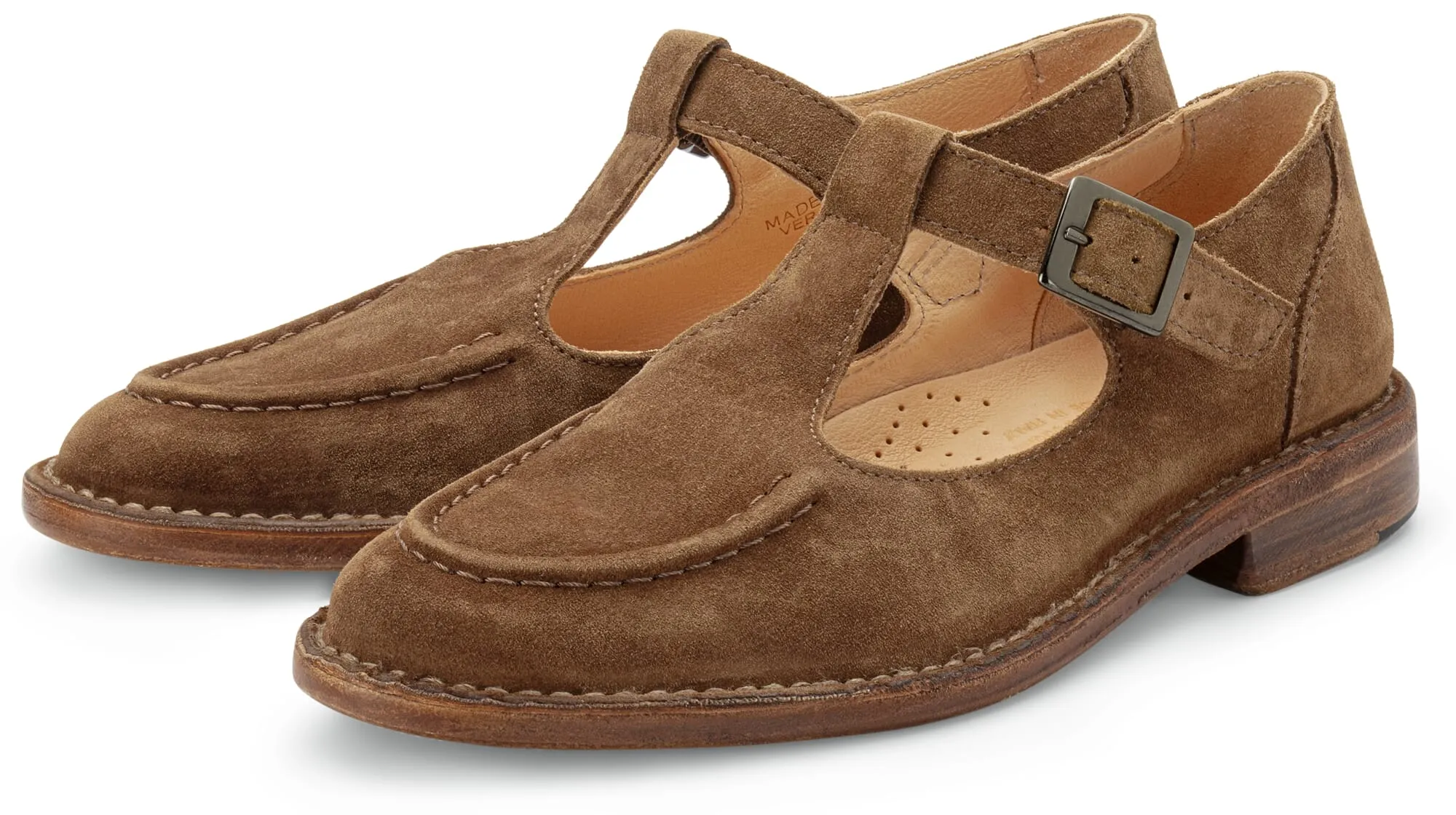 Damen-Loafer mit Riemen, Braun