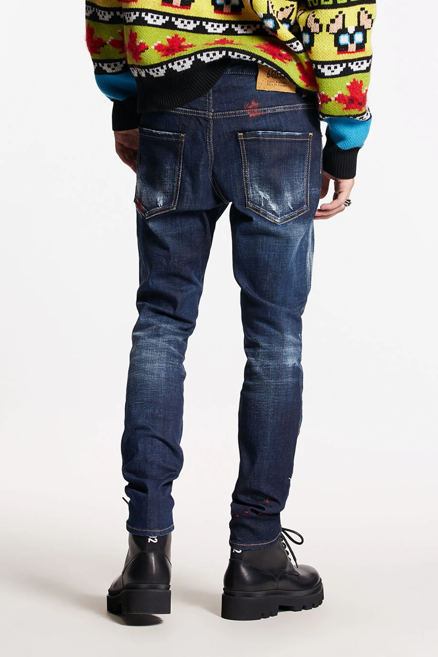 DSQUARED2 Monster Maze Wash Skater Jeans  