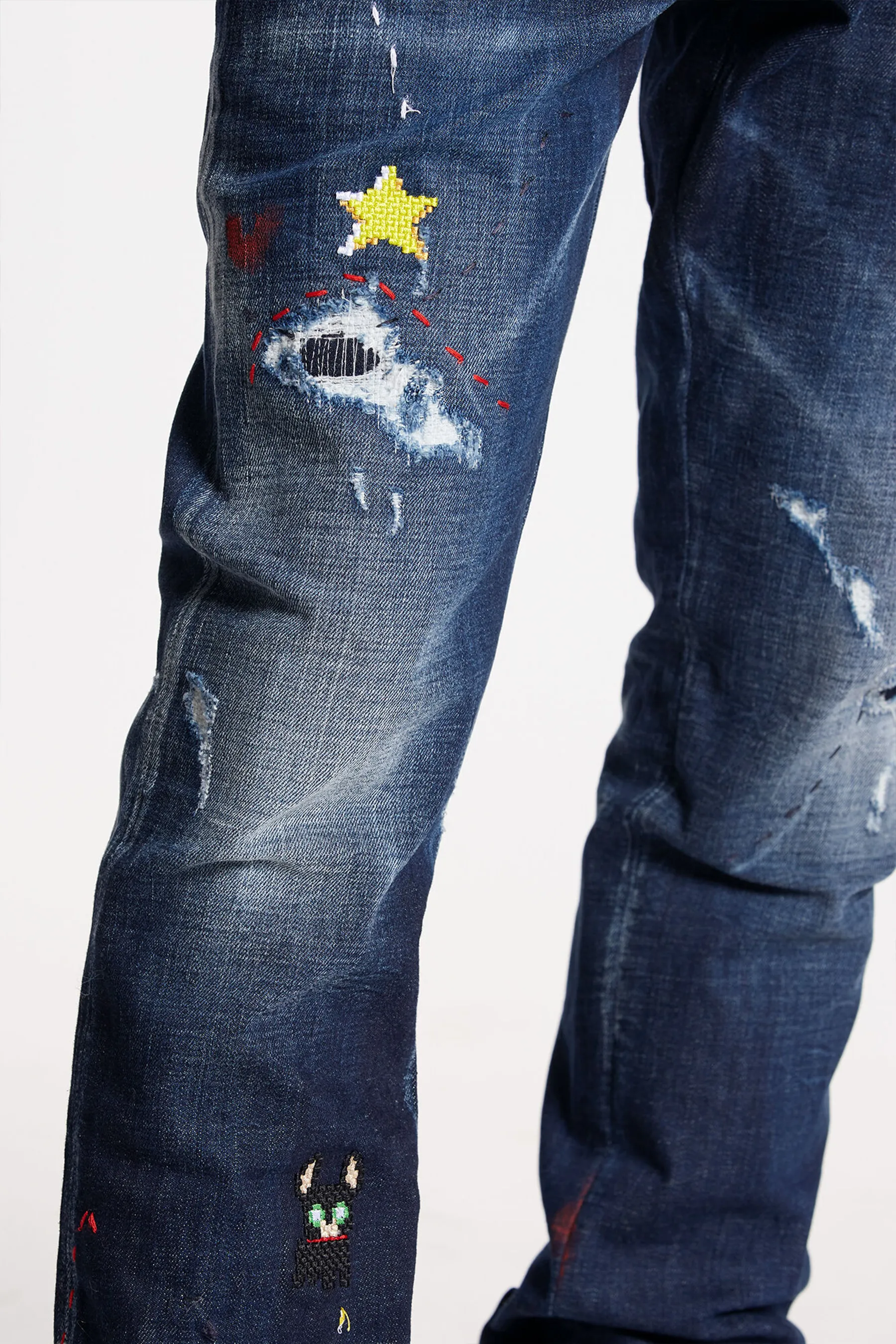 DSQUARED2 Monster Maze Wash Skater Jeans  