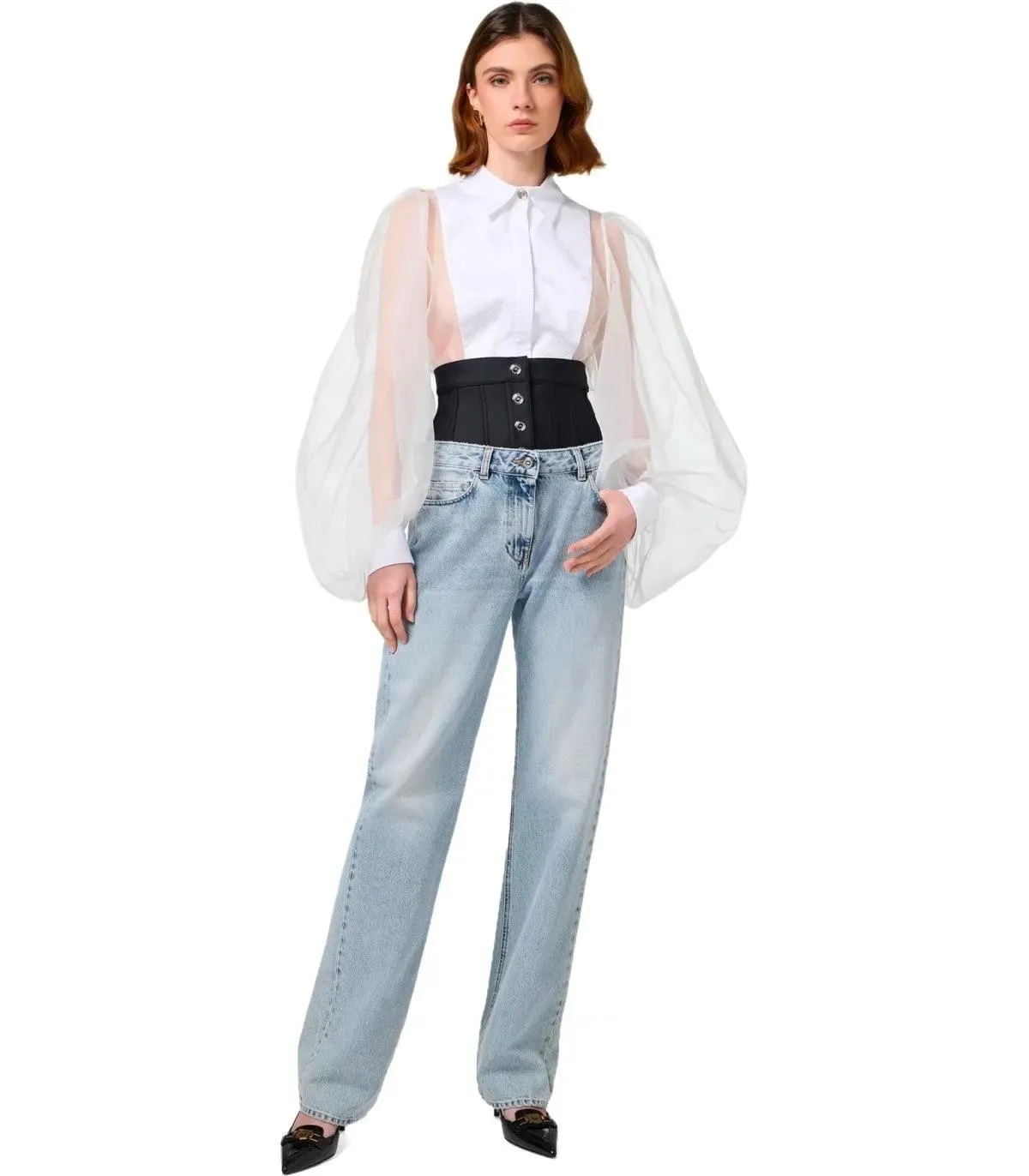   Elisabetta Franchi  ELISABETTA FRANCHI HELLBLAUE JEANS MIT KORSETT blau  Jeans 