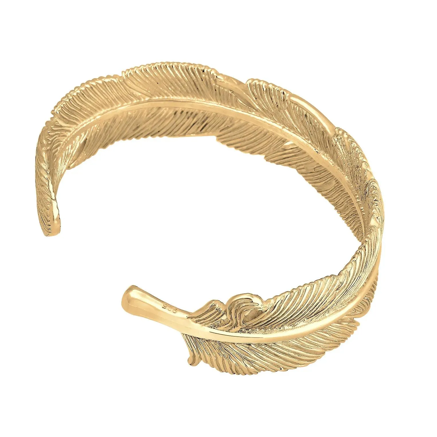   Elli  Armband Armreif Bangle Feder Boho 925 Sterling Sil gold  Armreif 