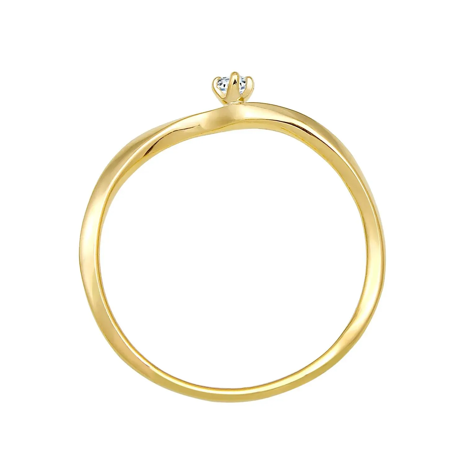   Elli  Ring Verlobung Welle Diamant (0.03 ct.) 375 Gelbgo gold  Diamantring 