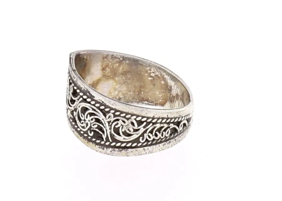 Fingerring feine traditionelle Nepal Handarbeit Ring Silber Größe 58-8 IX-28