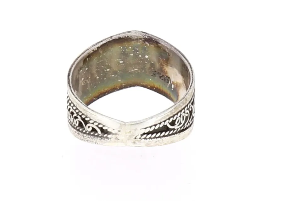 Fingerring feine traditionelle Nepal Handarbeit Ring Silber Größe 58-8 IX-28