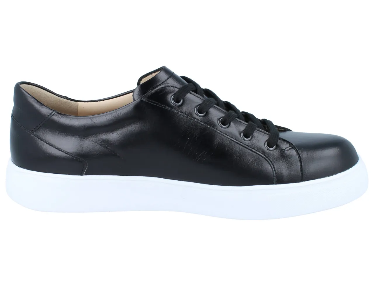 FINN COMFORT Omaha Damen Sneaker schwarz Glatt- und Nubukleder