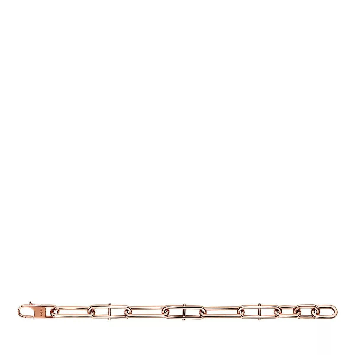   Fossil  Heritage D-Link Rose Gold-Tone Stainless Steel Cha Rose Gold  Armband 