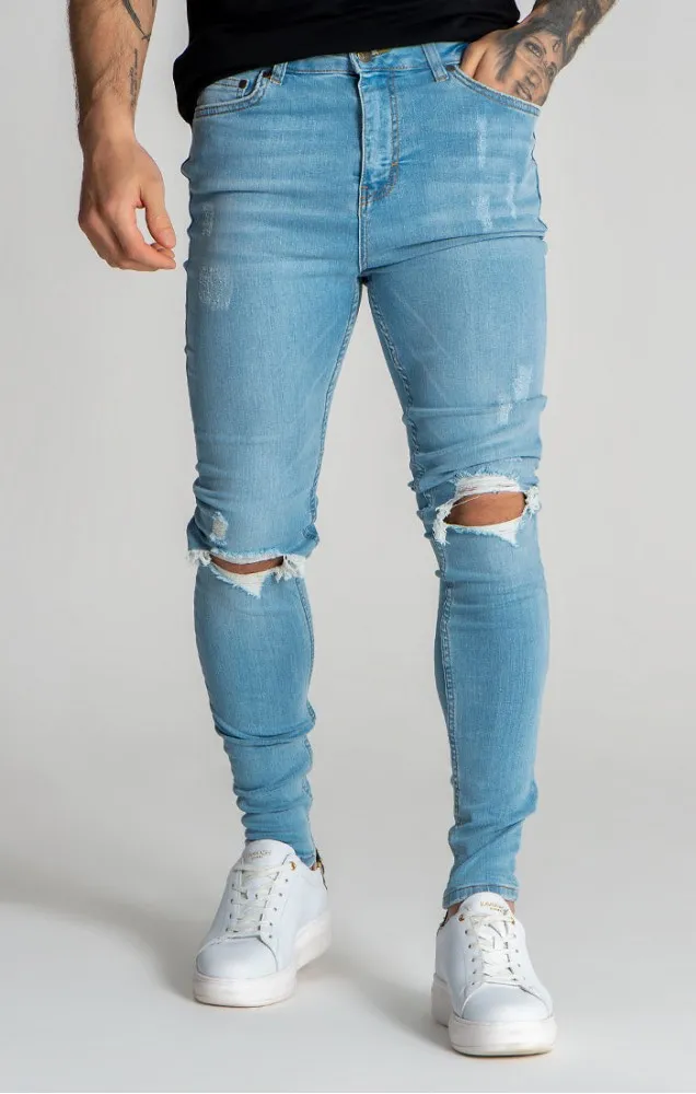 Gianni Kavanagh Light Blue Core Ripped Jeans