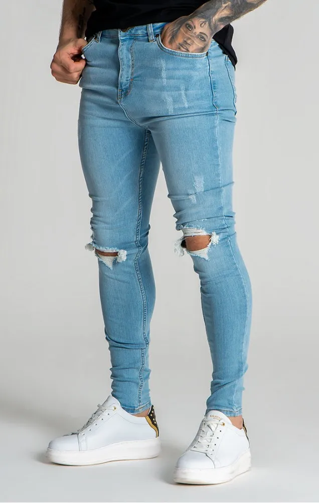 Gianni Kavanagh Light Blue Core Ripped Jeans