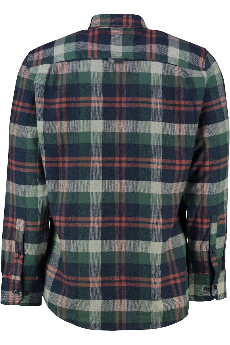 HAUPT Flanell Hemd blau kariert Modern Fit Langarm Button-Down