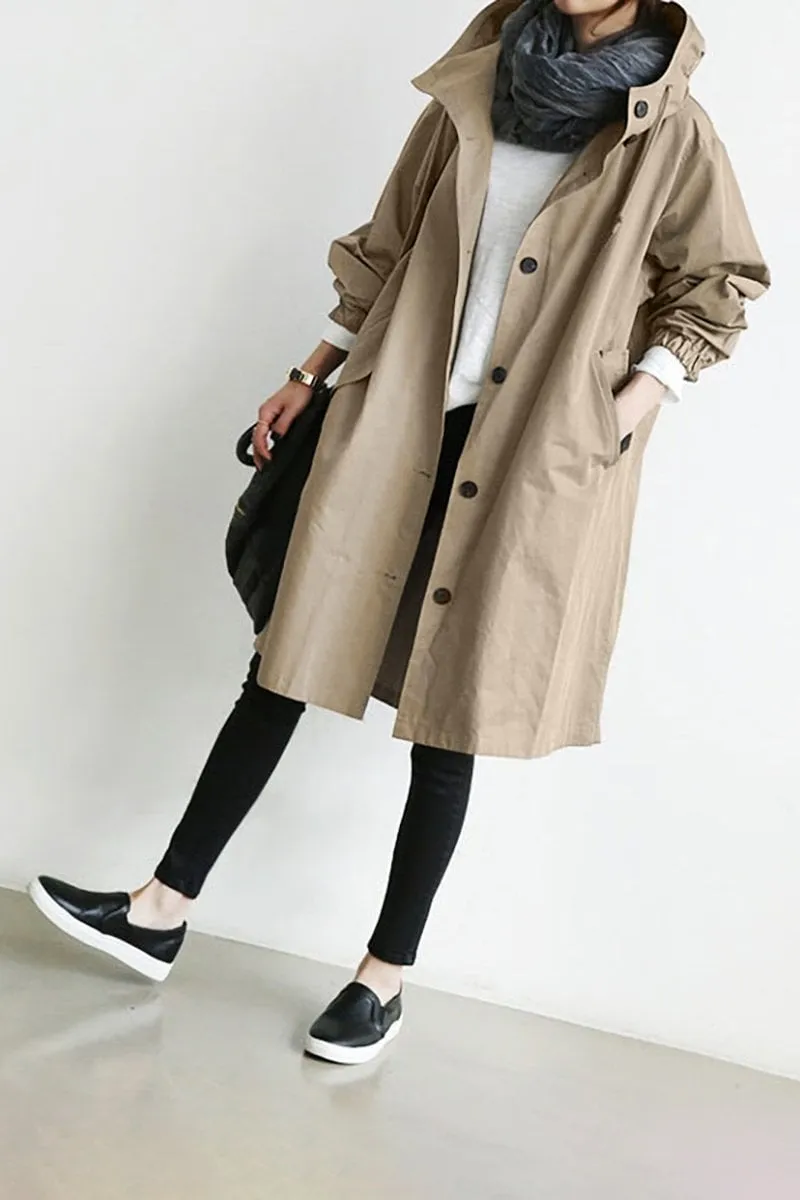 Heidi-Mode | Wasserdichter Trenchcoat Mit Kapuze