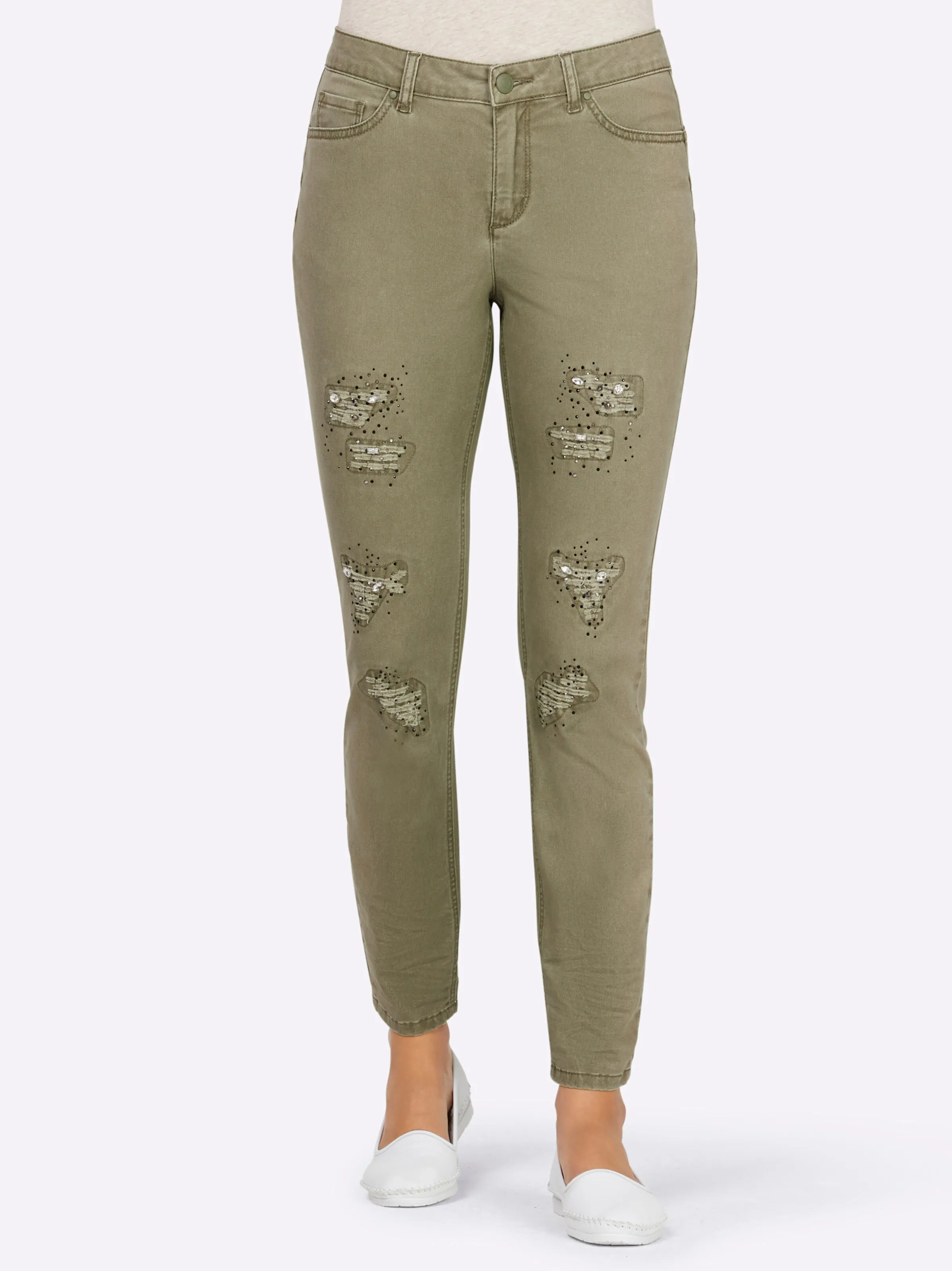 heine Push-up-Jeans in khaki