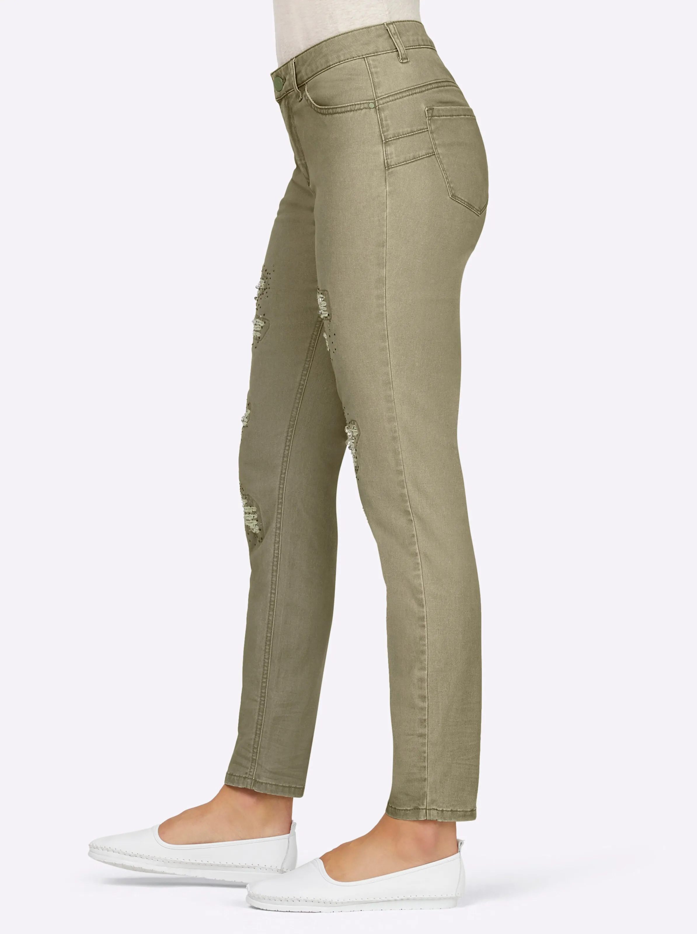 heine Push-up-Jeans in khaki