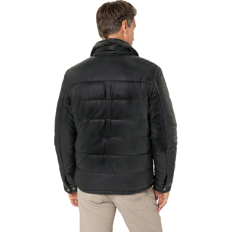 Herren Leder-Steppjacke