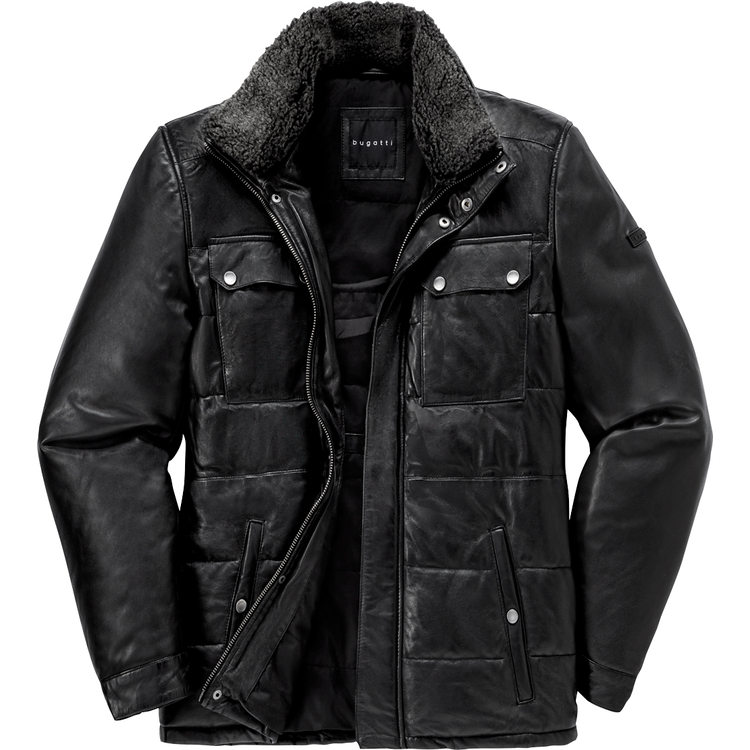 Herren Leder-Steppjacke