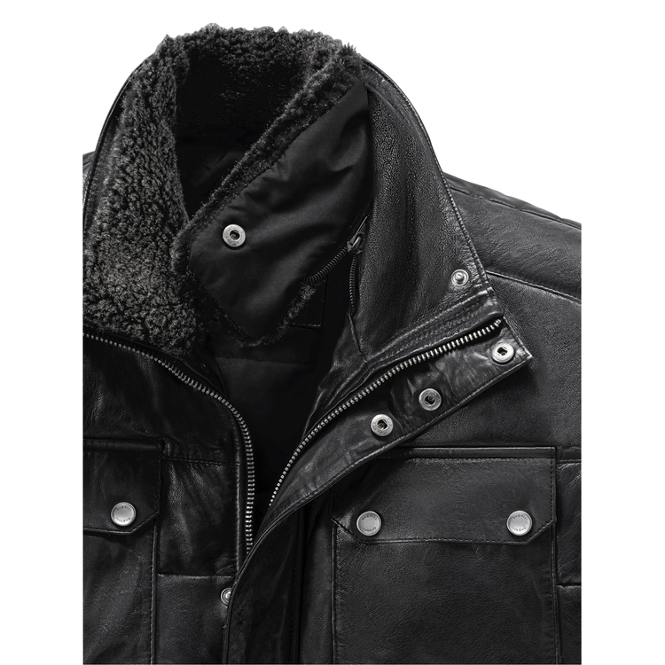 Herren Leder-Steppjacke