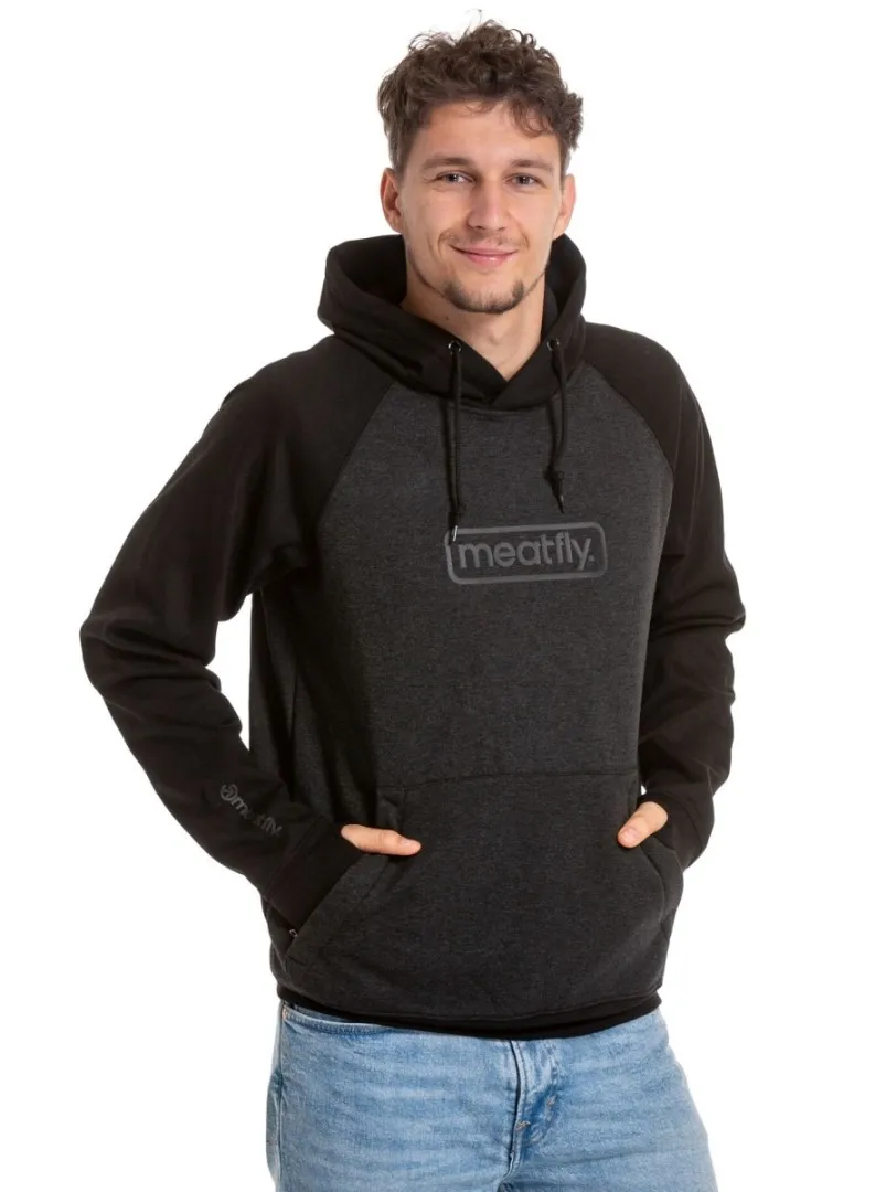 Herren Sweatshirt Meatfly Gravel schwarz/grau XXL