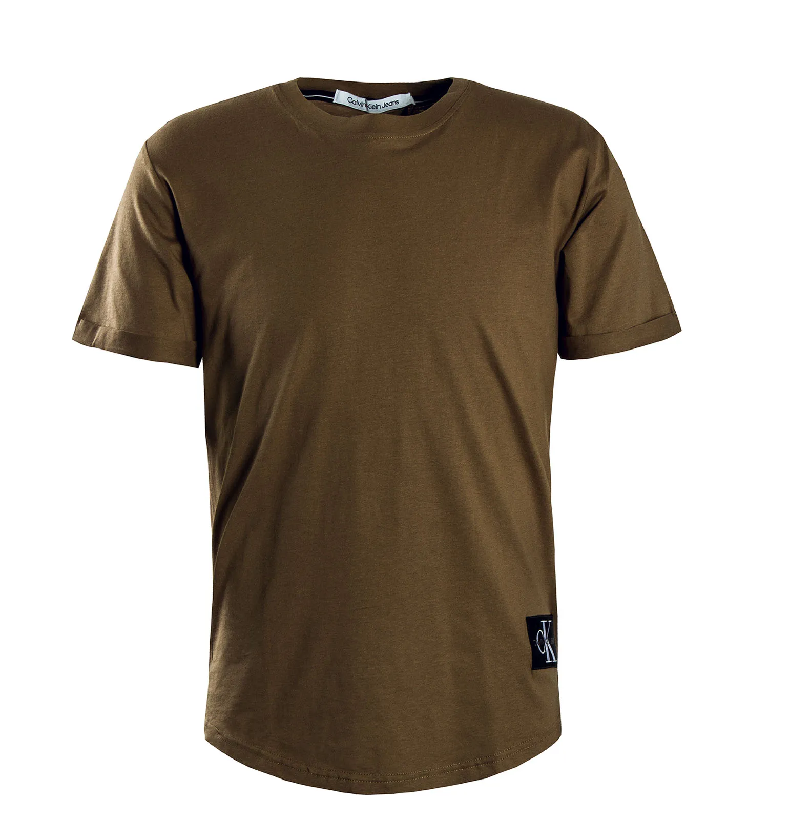 Herren T-Shirt - Badge Turn Up Sleeve - Shitake