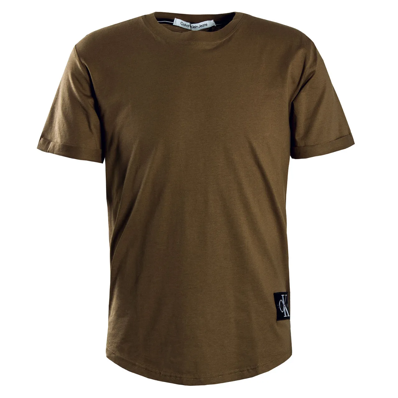 Herren T-Shirt - Badge Turn Up Sleeve - Shitake