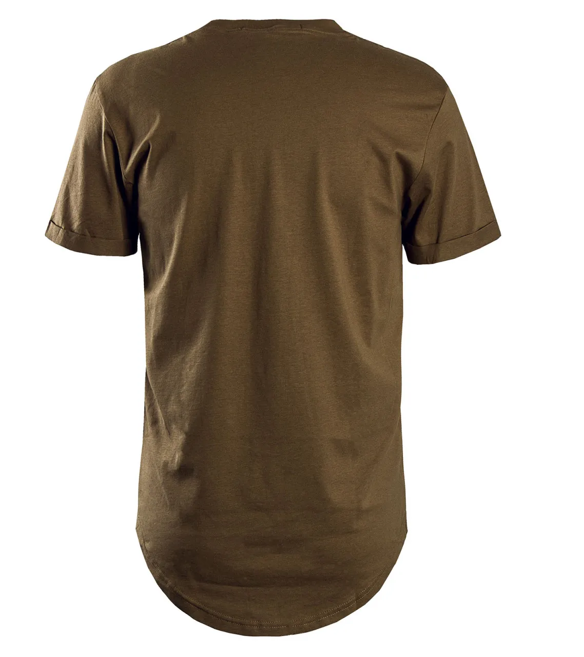 Herren T-Shirt - Badge Turn Up Sleeve - Shitake