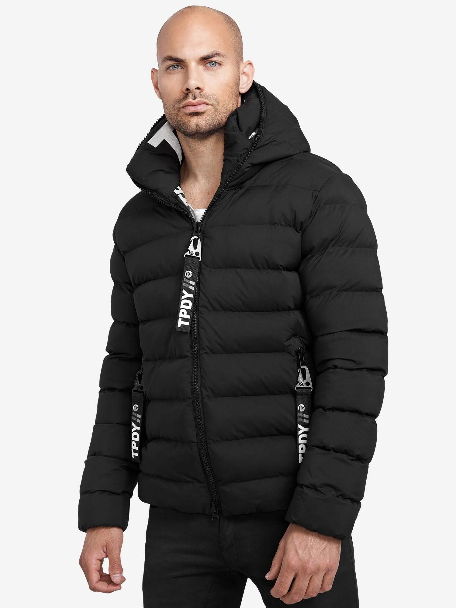 Herrenjacke Neo mit Kapuze - Schwarz & Wasserabweisend