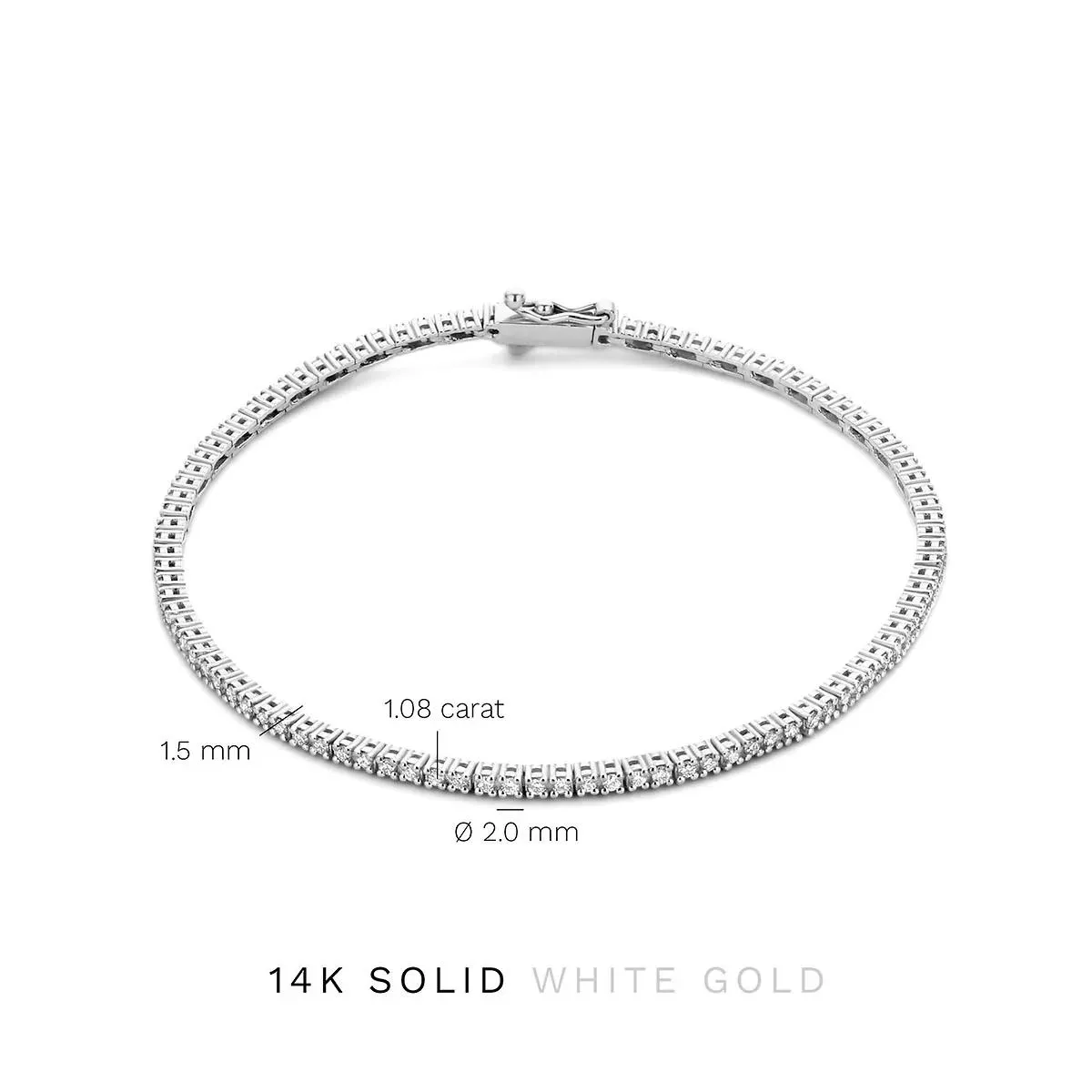   Isabel Bernard  De la Paix Madeline 14 karat tennis bracelet | dia White Gold  Armband 