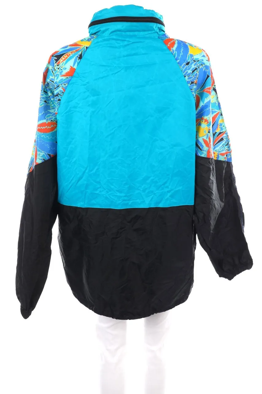 JEANTEX - Vintage-Print-Windbreaker mit Kapuze - XL