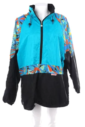 JEANTEX - Vintage-Print-Windbreaker mit Kapuze - XL