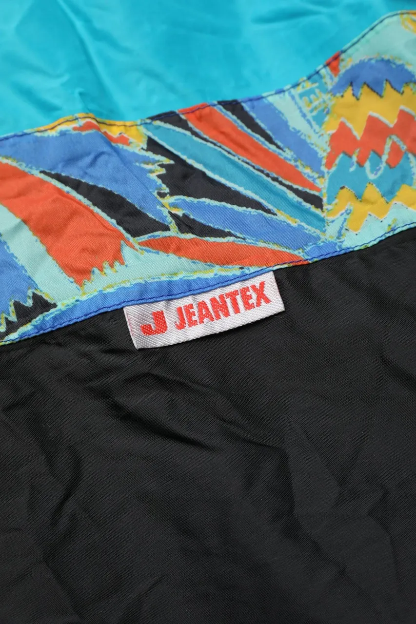 JEANTEX - Vintage-Print-Windbreaker mit Kapuze - XL