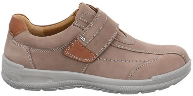 Jomos Herren Halbschuh Leder Klettverschluss COMFORT GRAU/BRAUN 419206