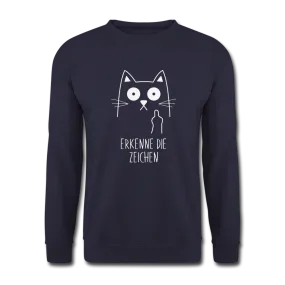 Katze Mittelfinger erkenne die Zeichen Unisex Pullover