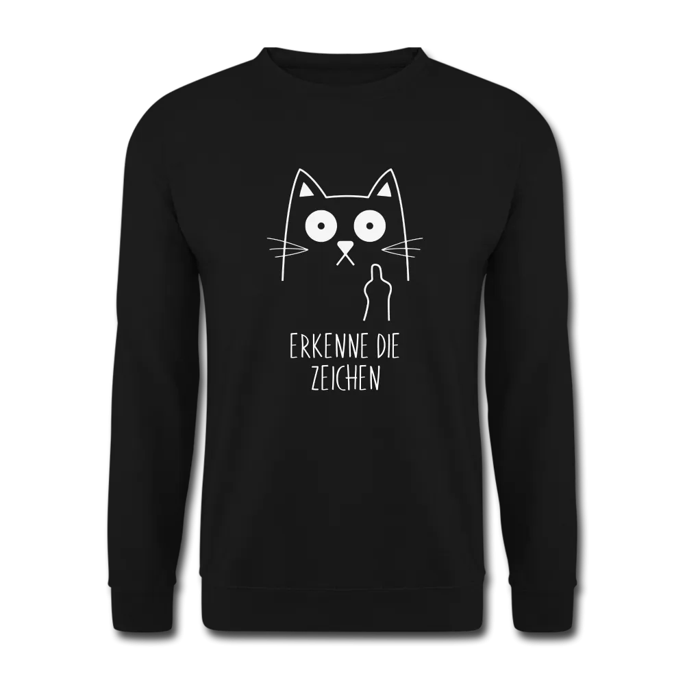 Katze Mittelfinger erkenne die Zeichen Unisex Pullover