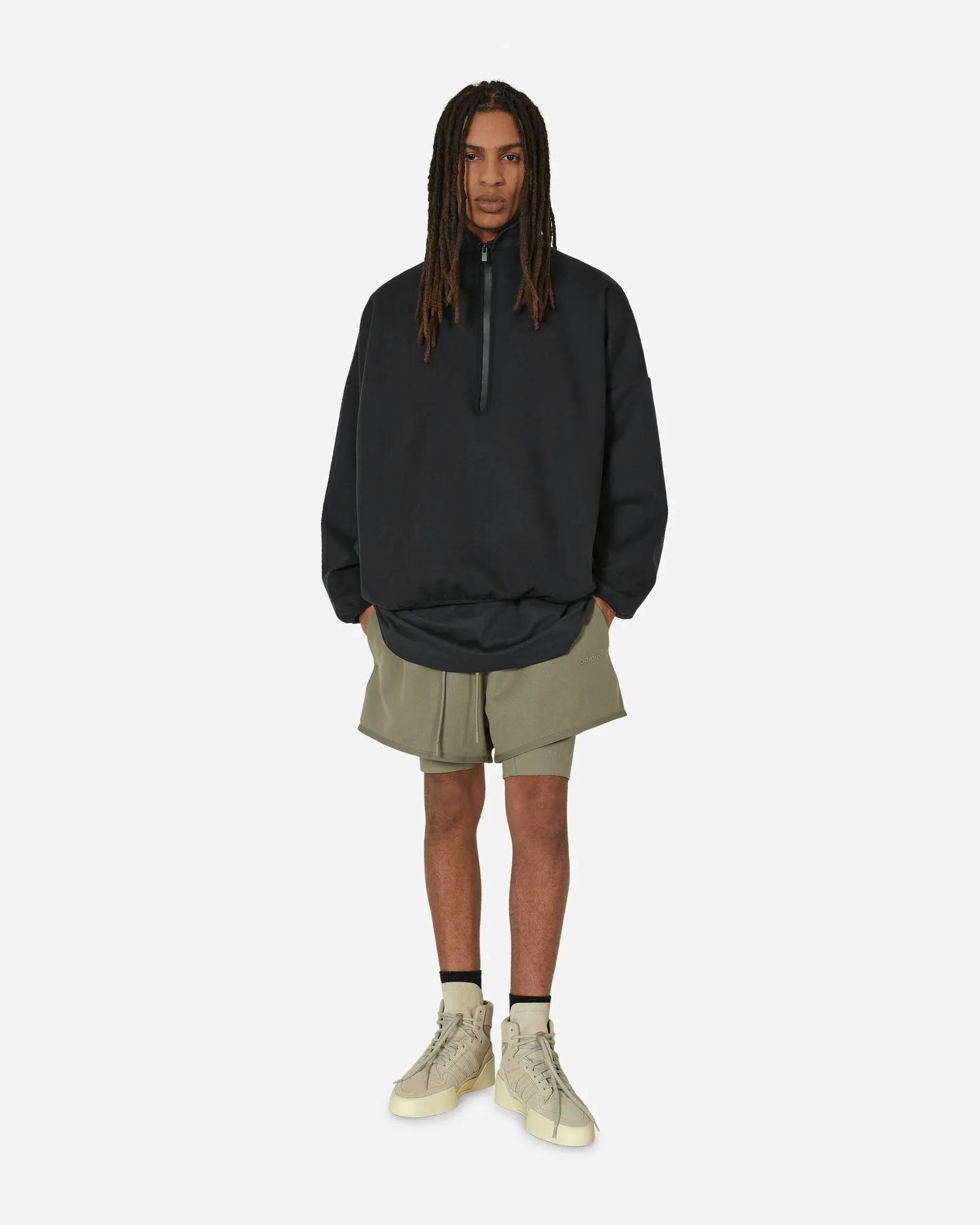 Kurze Hosen adidas Originals Fear of God Athletics Suede Fleece Shorts Clay IS8704 001