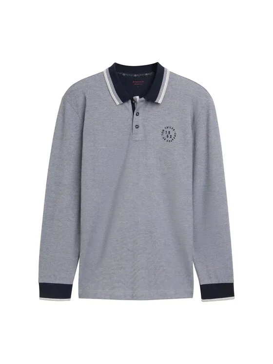 Langarm Poloshirt mit Stickerei